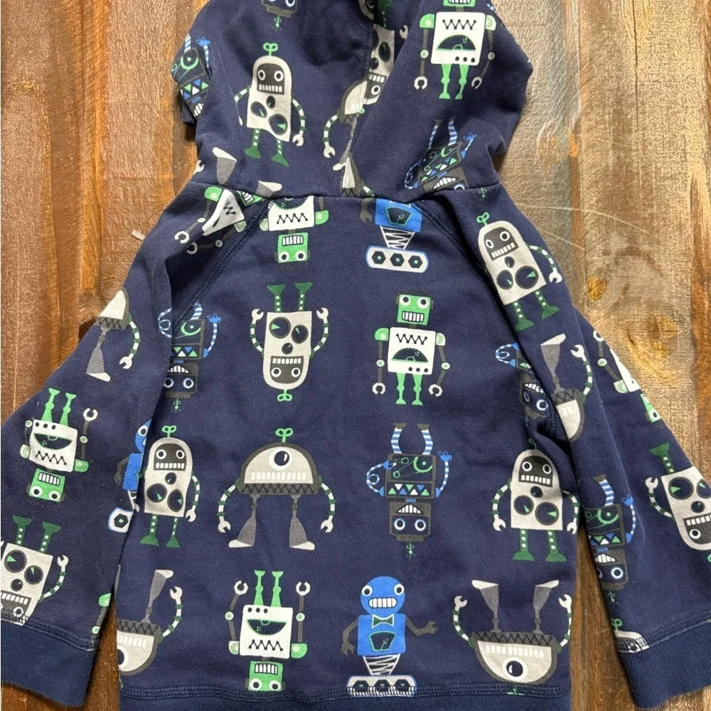 Ⓜ️ Gymboree Boys Robot Size 2T-3T Zip Up Hoodie GUC